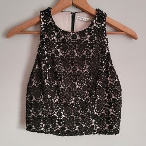 ALICE + OLIVIA Beaded Cropped Top